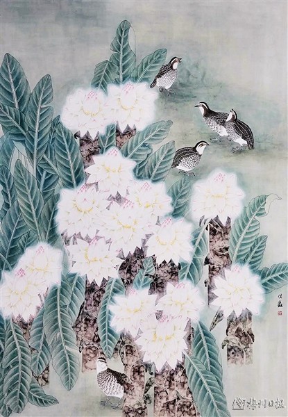 《地涌金莲》(中国画)  王佳鑫