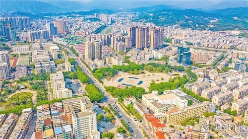 丰顺县城鸟瞰图.(吴腾江 摄)